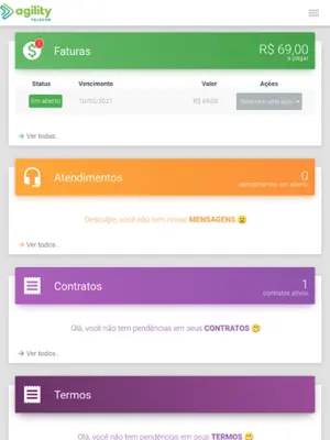 Central do Assinante - Agility android App screenshot 2